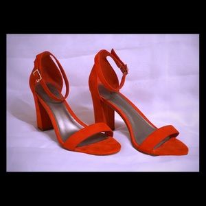 Red heels/sandals, only worn once!